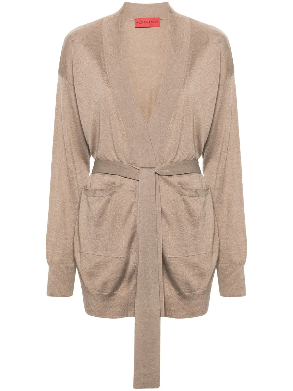 Scarlet Open-Front Belted Cardigan