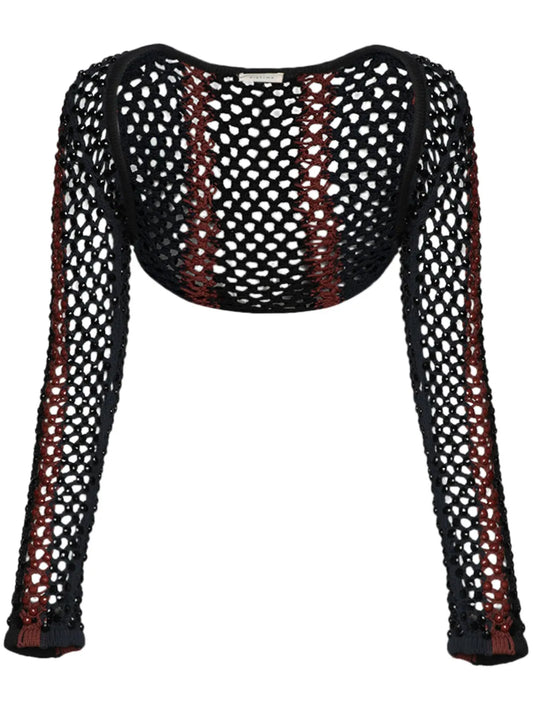 Gala Crystal-Embellished Mesh Shrug