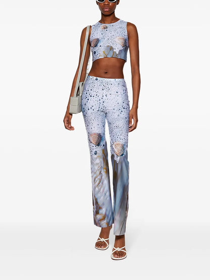 Graphic-Print Cropped Tank Top