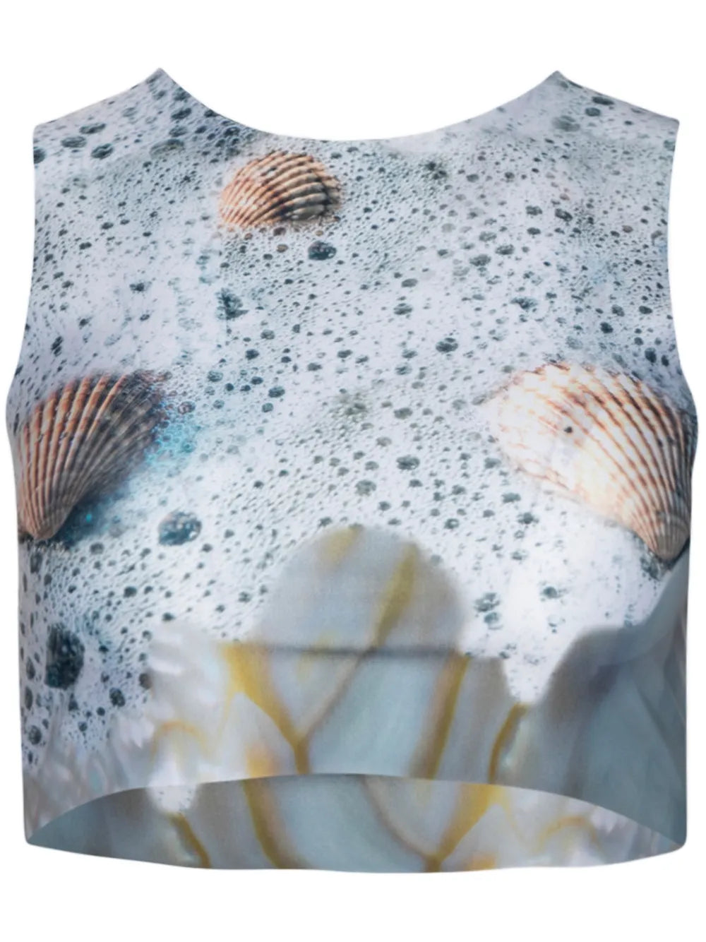Graphic-Print Cropped Tank Top