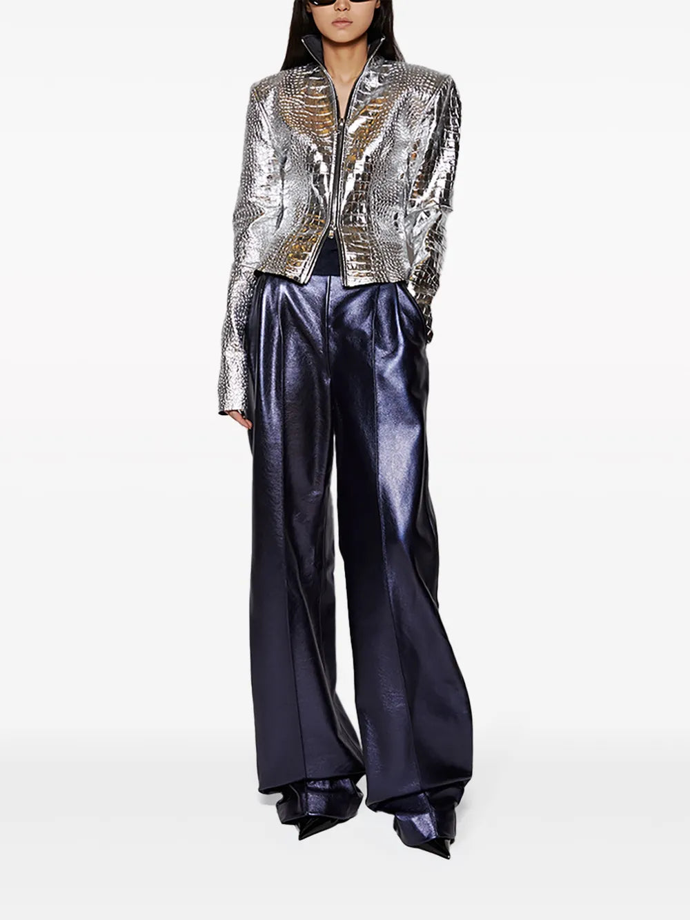Panelled High-Shine Trousers