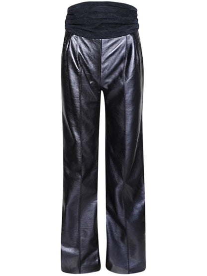 Panelled High-Shine Trousers