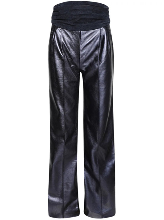 Panelled High-Shine Trousers
