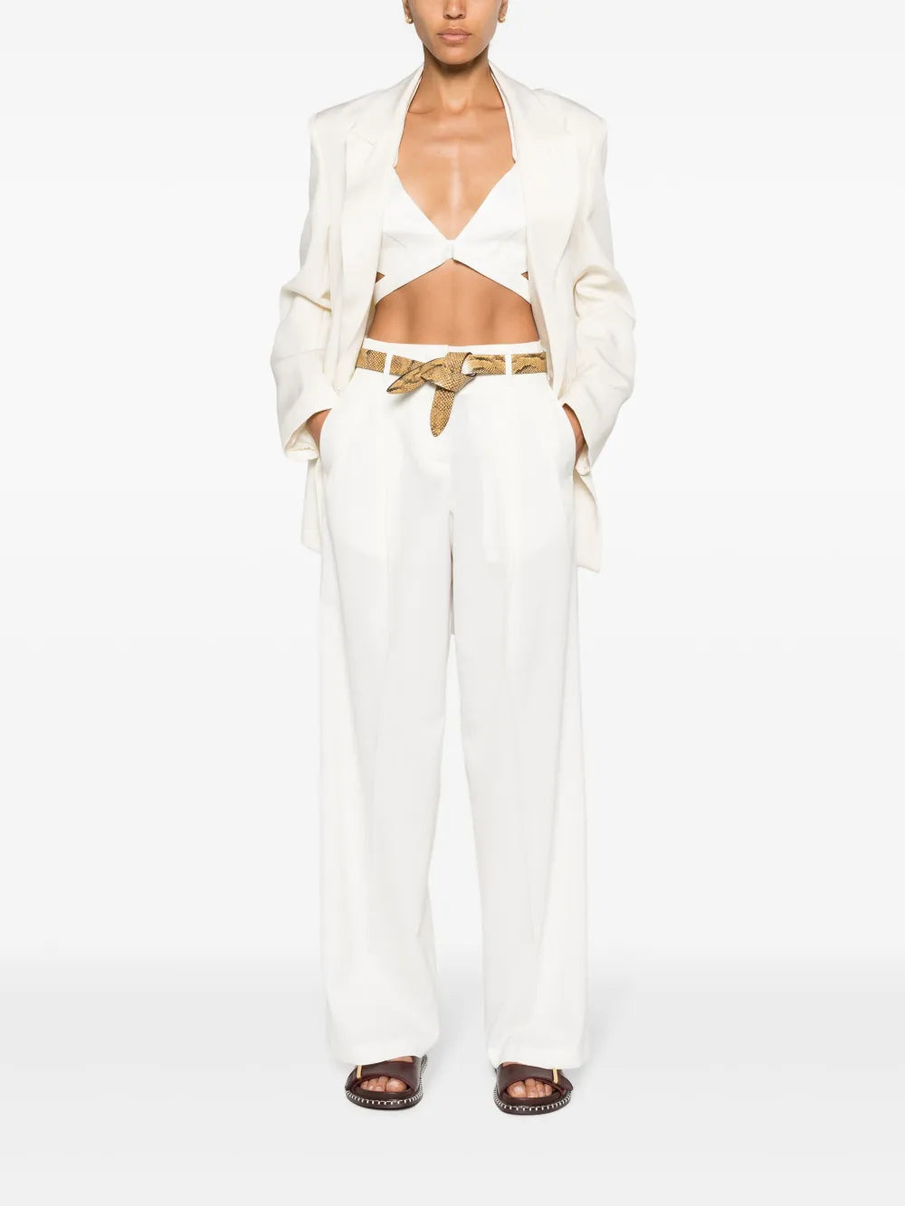 Pleated Wide-Leg Trousers