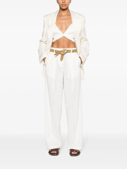 Pleated Wide-Leg Trousers