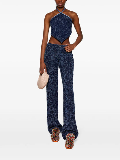Halterneck Denim Tank Top