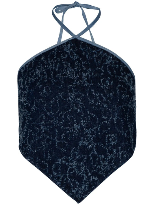 Halterneck Denim Tank Top