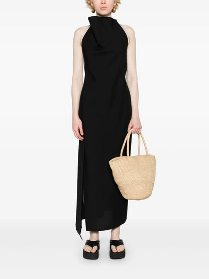 Halterneck Virgin Wool Maxi Dress