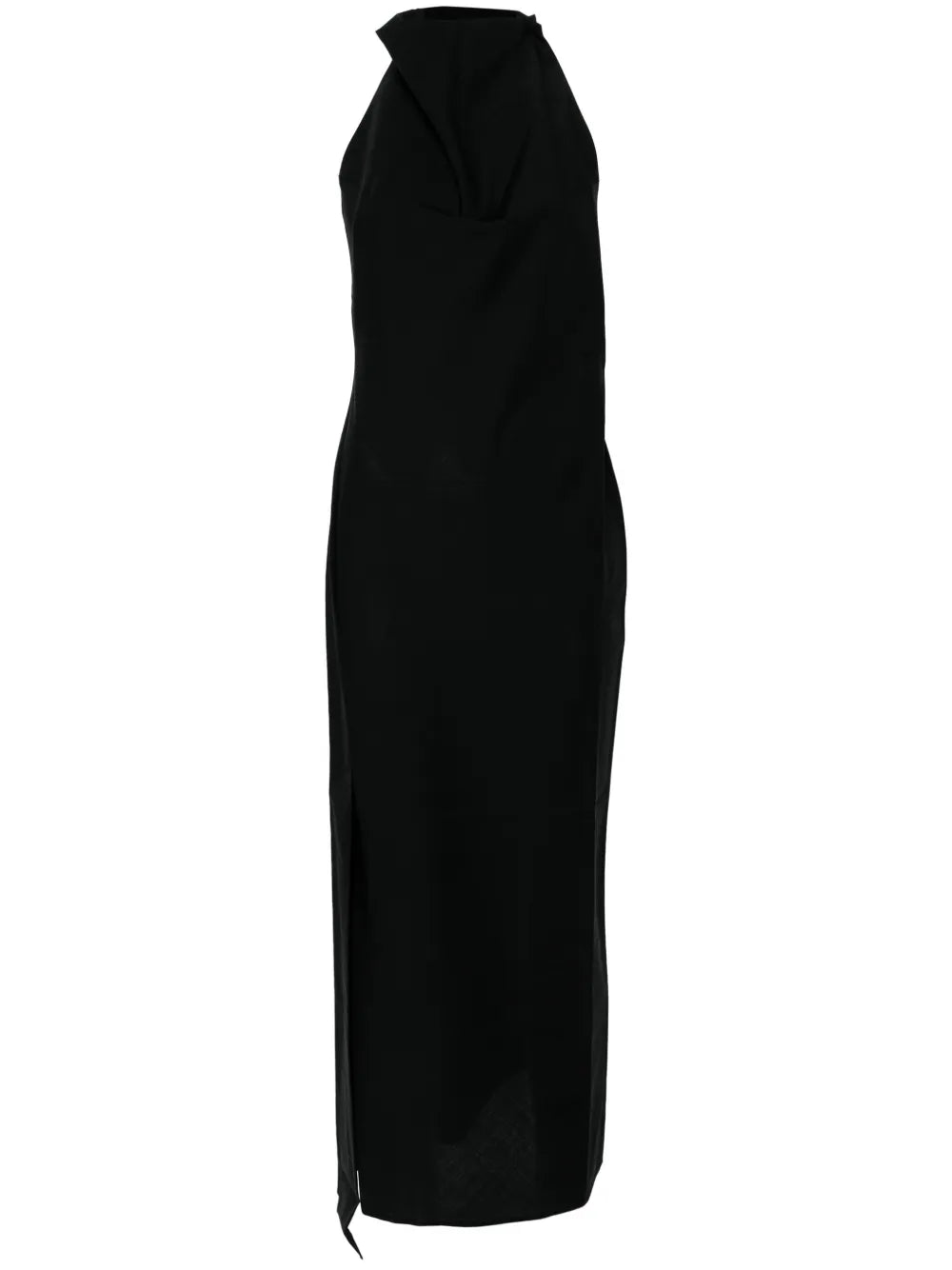Halterneck Virgin Wool Maxi Dress