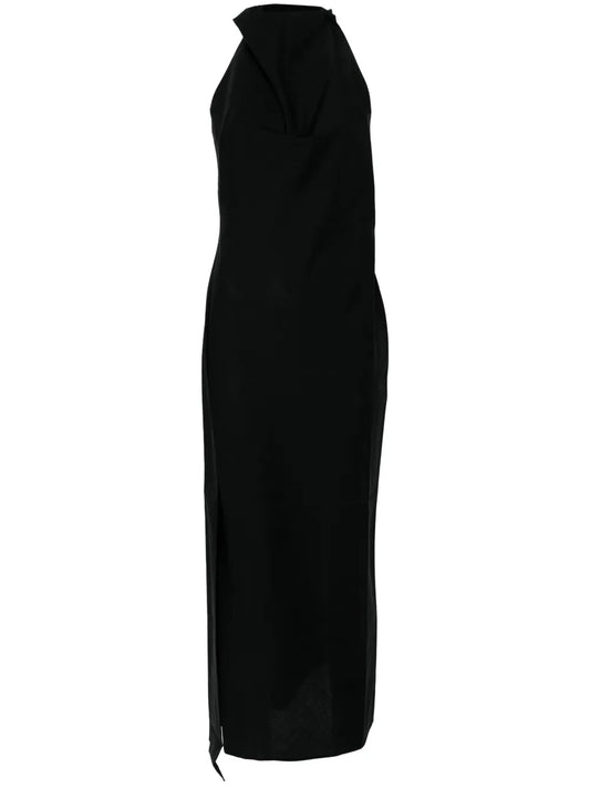 Halterneck Virgin Wool Maxi Dress