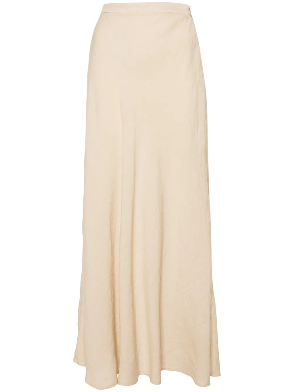 Fluted Linen Midi Skirt