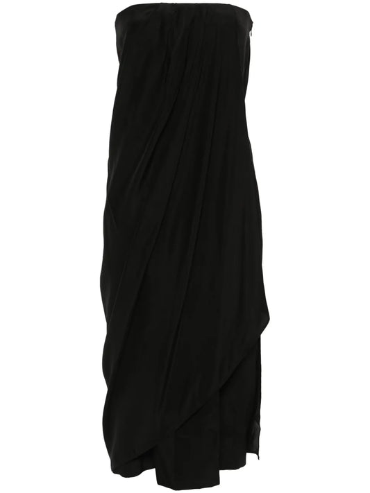 Onna Strapless Silk Midi Dress