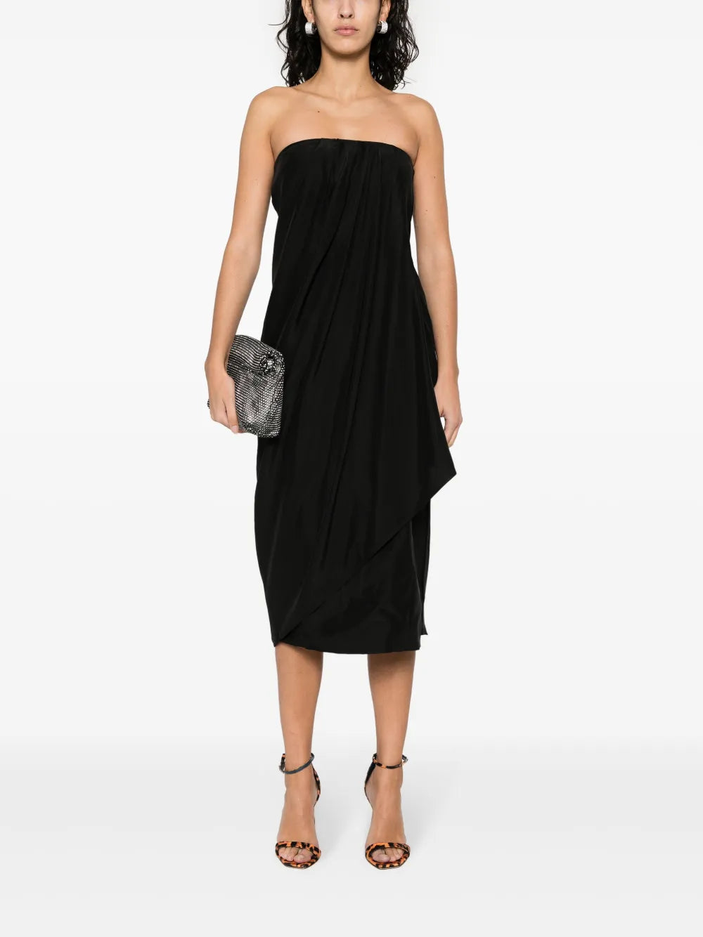 Onna Strapless Silk Midi Dress