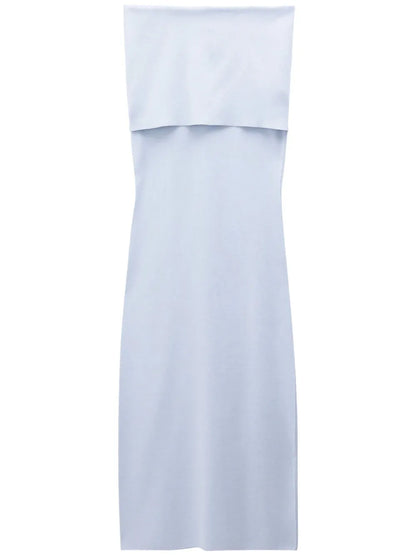 Folded Off-Shoulder Midi Dress