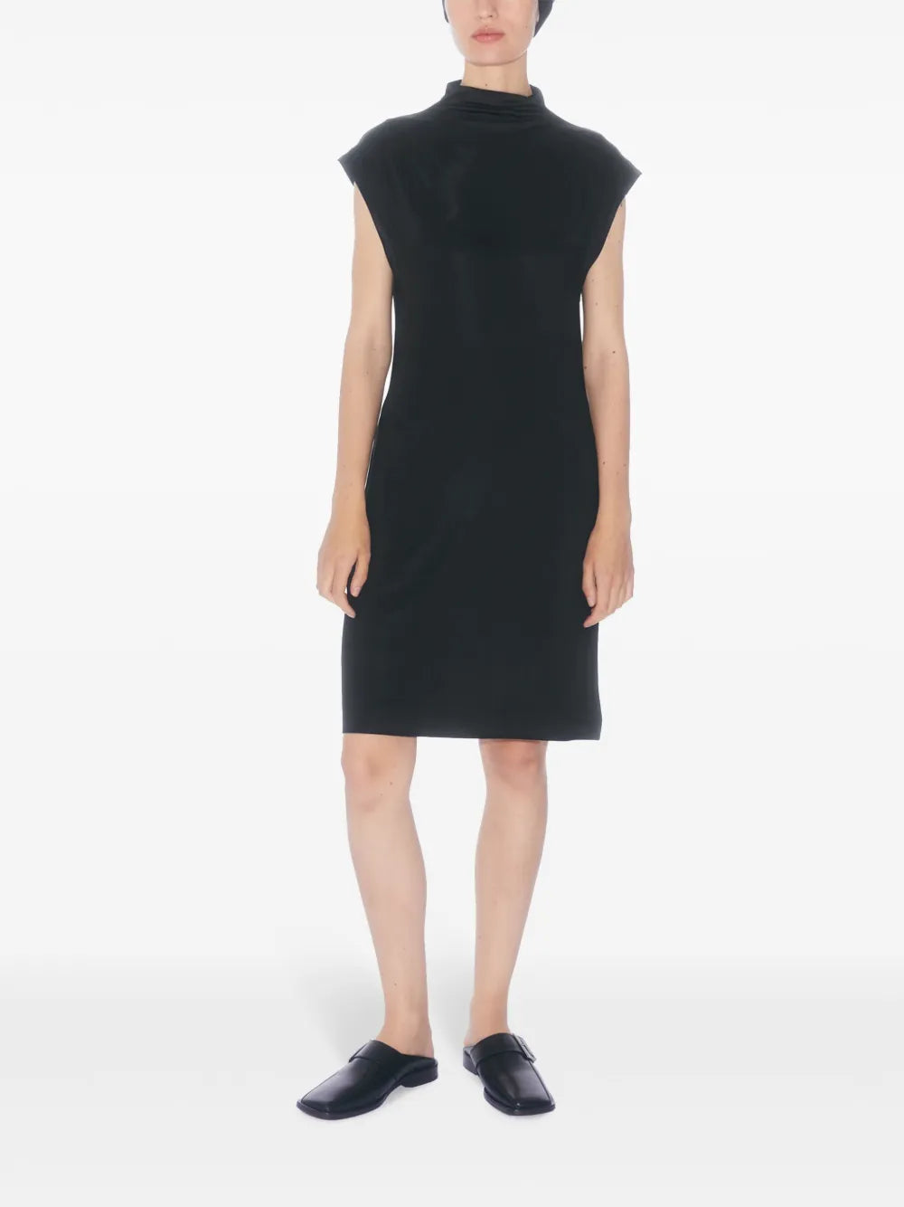 Logo-Embroidered Cap-Sleeve Midi Dress
