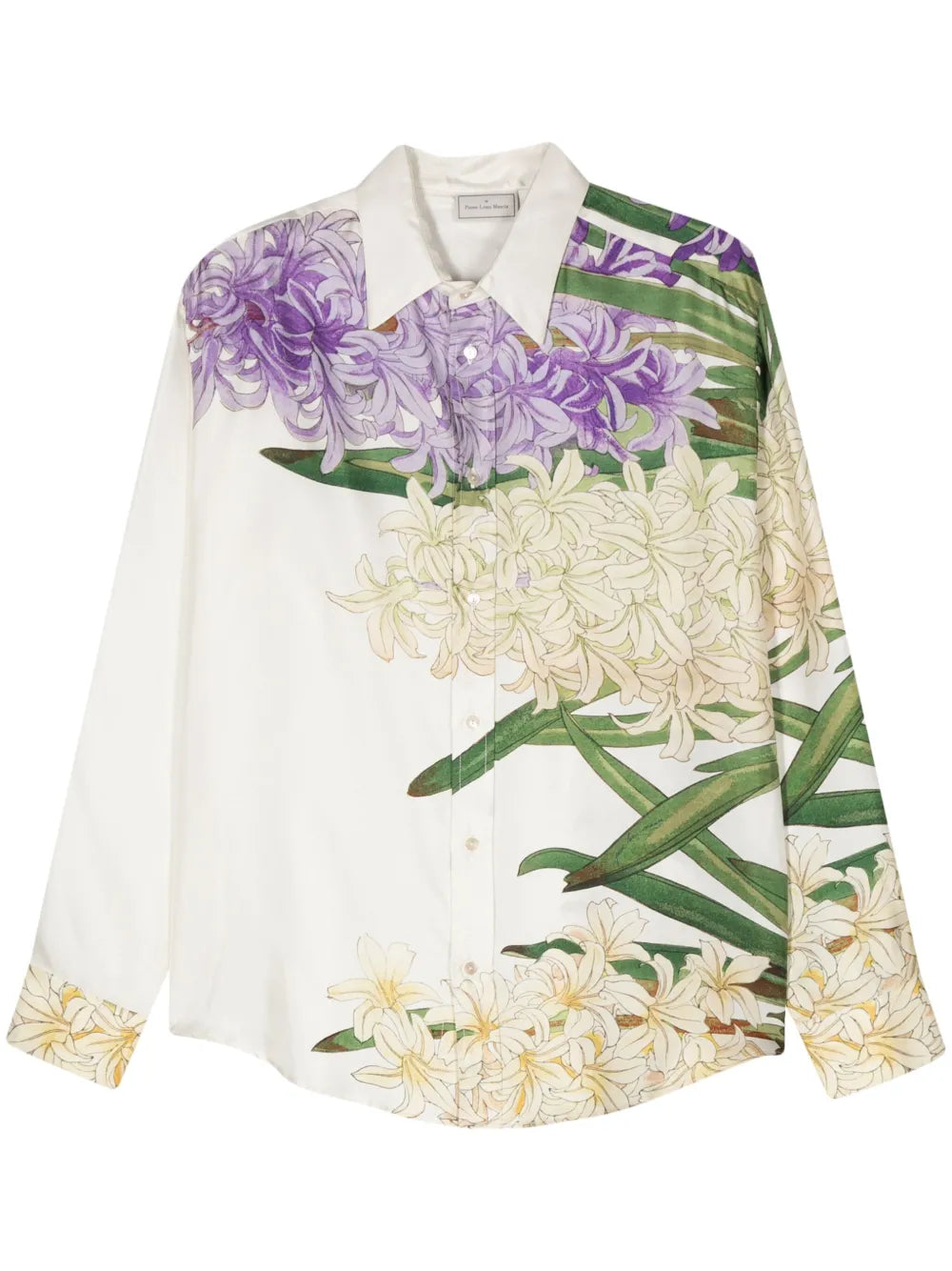 Aloe Floral-Print Silk Shirt