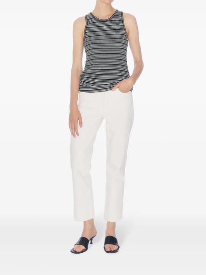 Striped Fine-Rib Organic-Cotton Vest