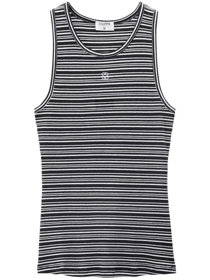 Striped Fine-Rib Organic-Cotton Vest
