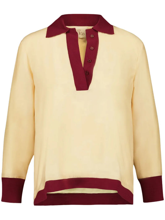 Diane V-Neck Silk Blouse