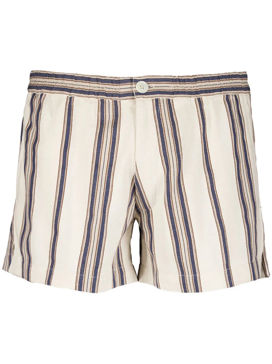 Striped Elasticated-Waist Shorts