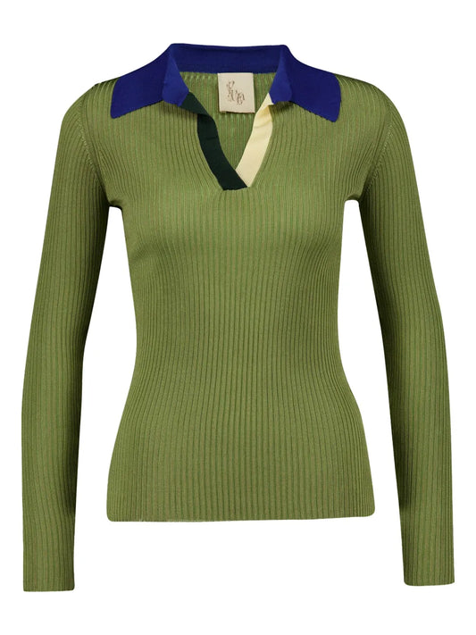 Colour-Block Knitted Top