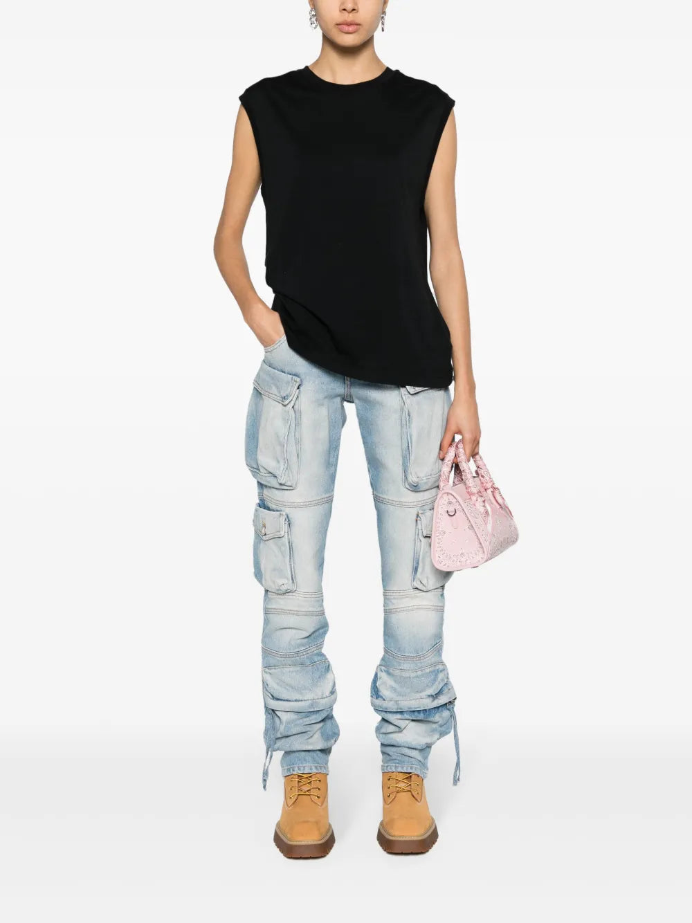 Crew-Neck Cotton Tank Top