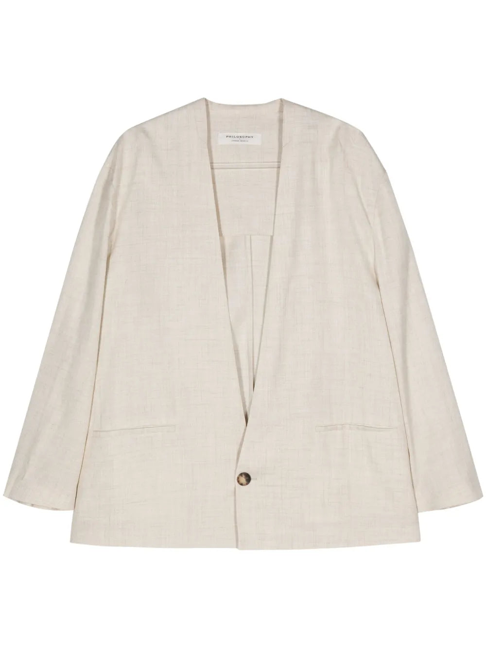 Mélange Plunging V-Neck Jacket