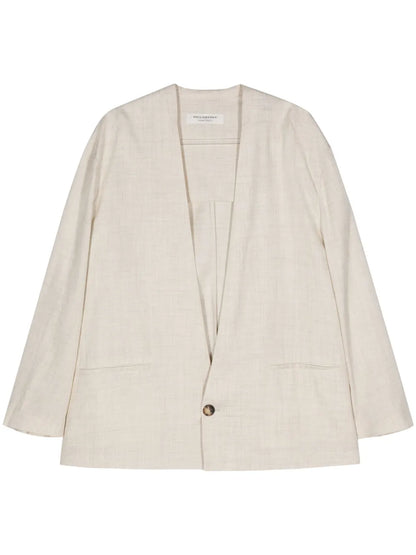 Mélange Plunging V-Neck Jacket