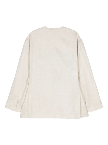 Mélange Plunging V-Neck Jacket