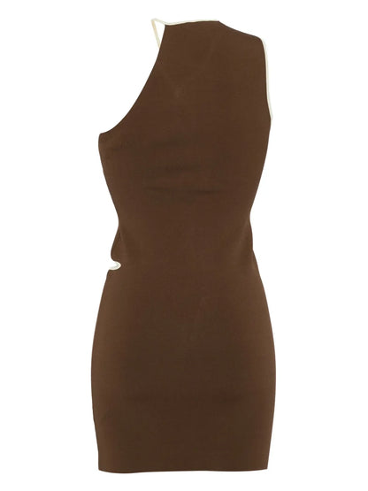 Cut-Out Knitted Mini Dress