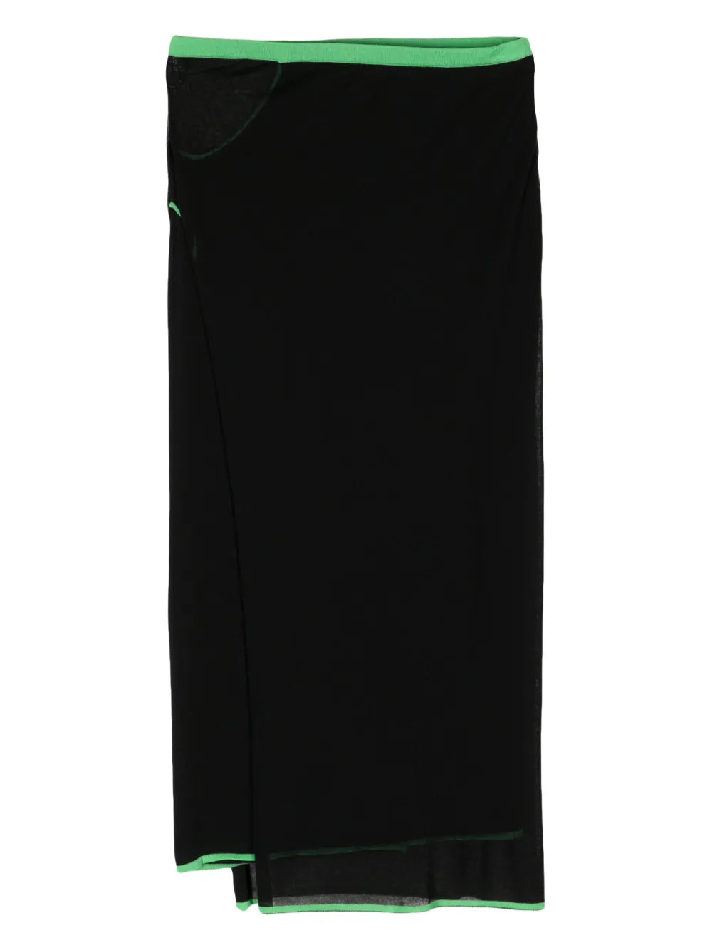 Contrast-Trim Knitted Midi Skirt