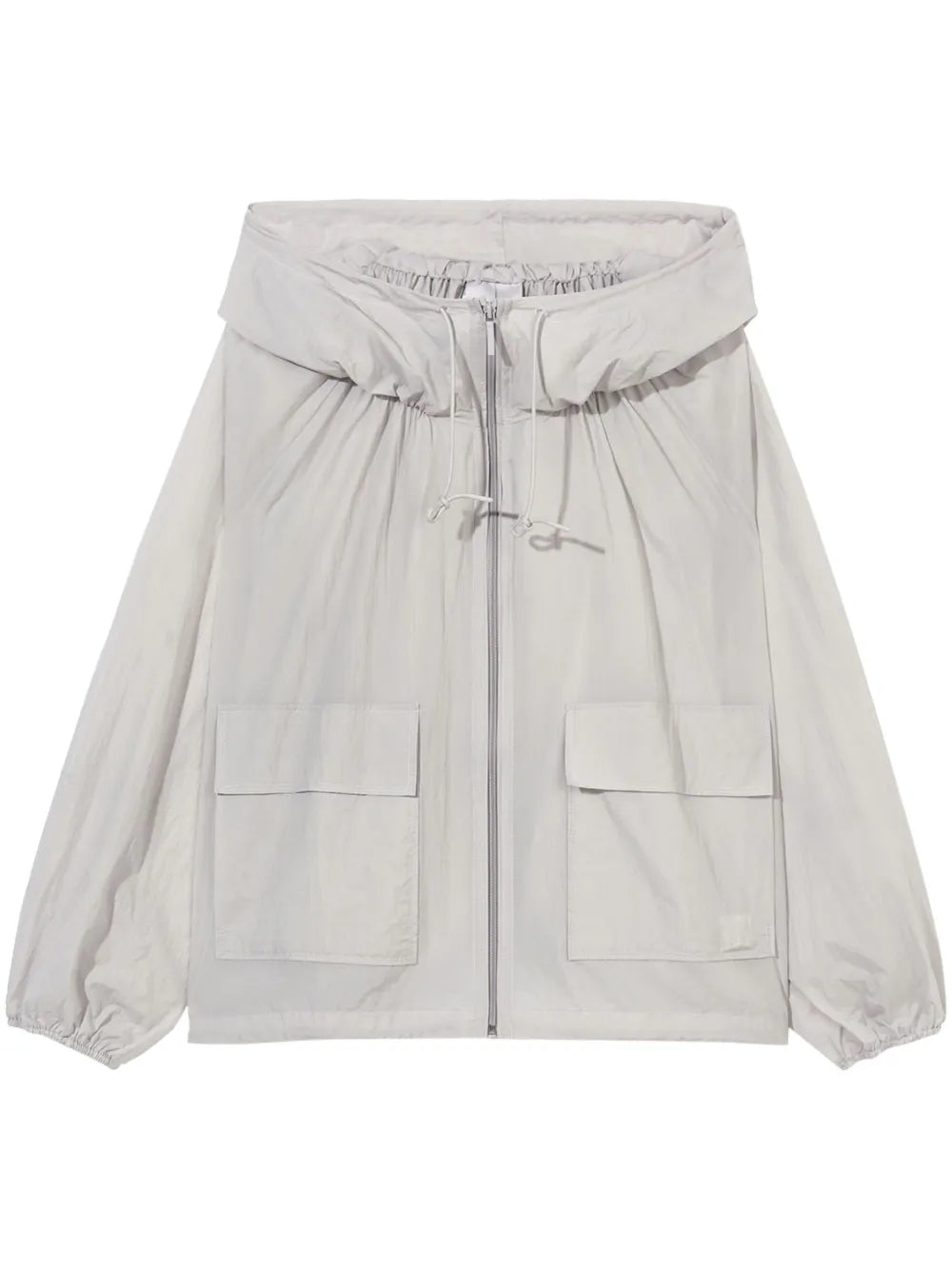 Oversized Gathered Hooded Jacket