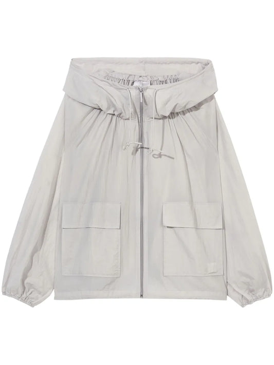 Oversized Gathered Hooded Jacket
