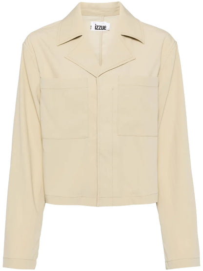 Notched-Lapel Concealed-Fastening Shirt