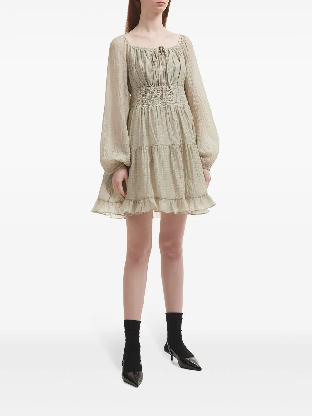Puff-Sleeve Minidress