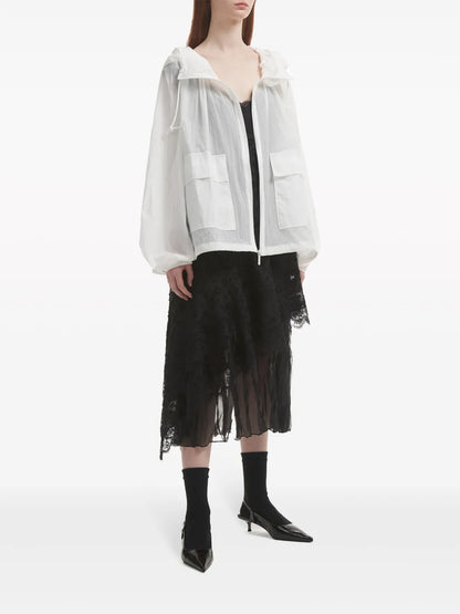 Oversized Gathered Hooded Jacket