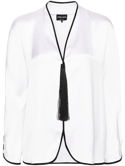Tassel-Detail Silk Blouse