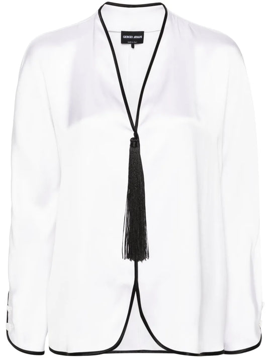 Tassel-Detail Silk Blouse