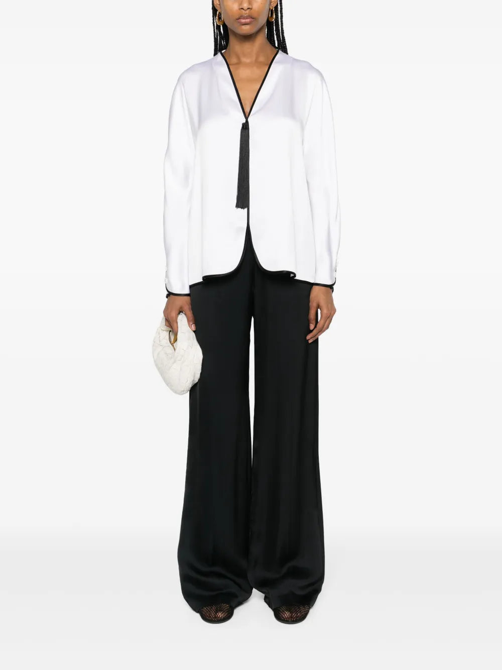 Tassel-Detail Silk Blouse