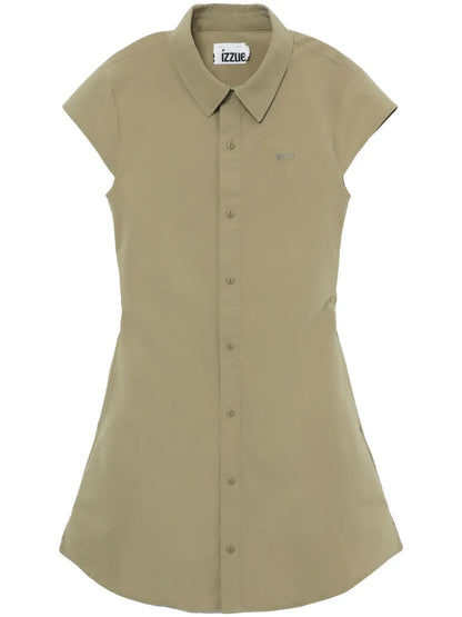 Logo-Embroidered Shirt Dress