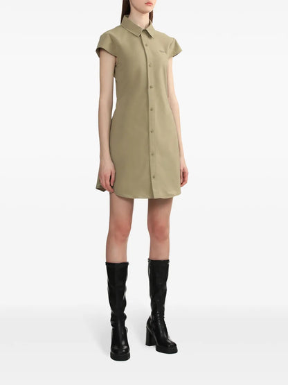 Logo-Embroidered Shirt Dress