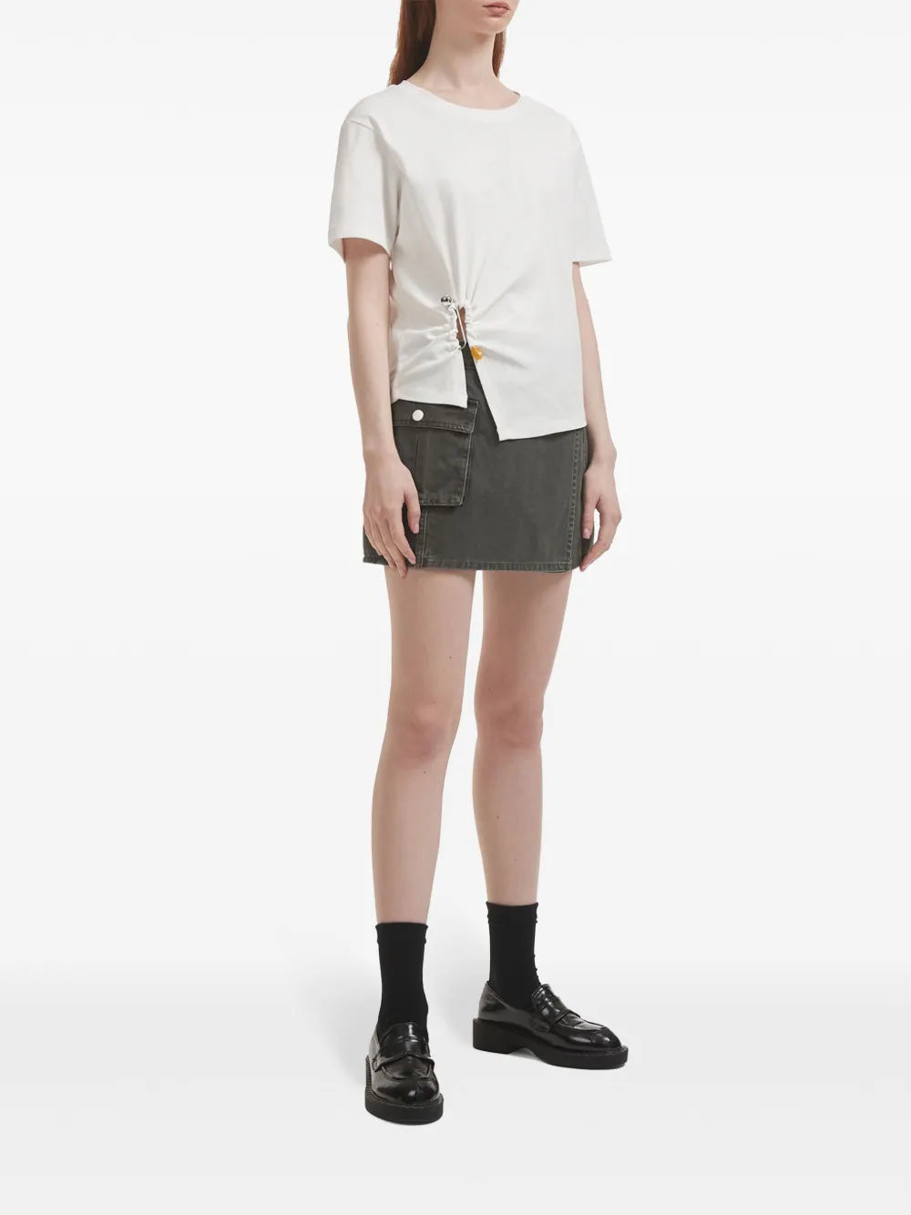 Distressed-Effect Panelled Shorts