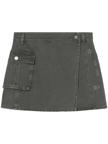 Distressed-Effect Panelled Shorts