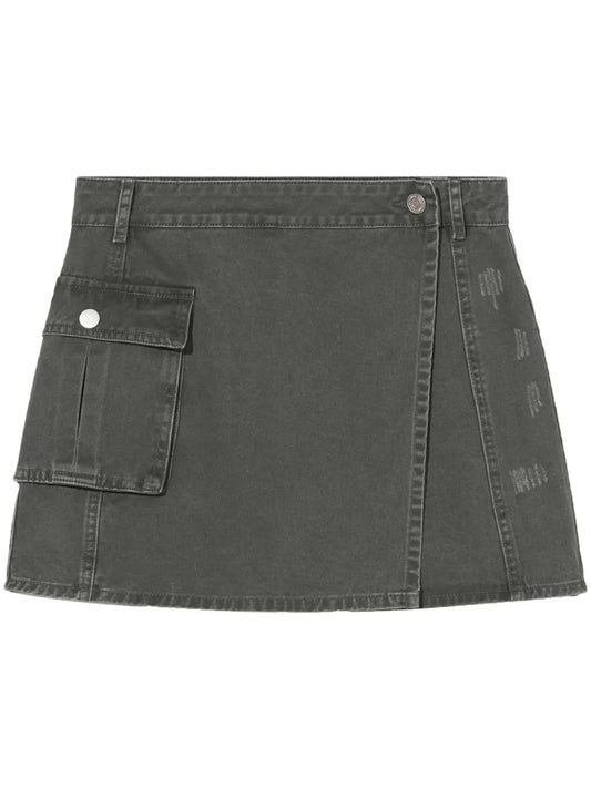 Distressed-Effect Panelled Shorts