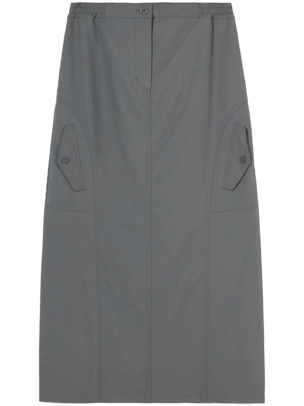 High-Waisted Cargo Midi Skirt