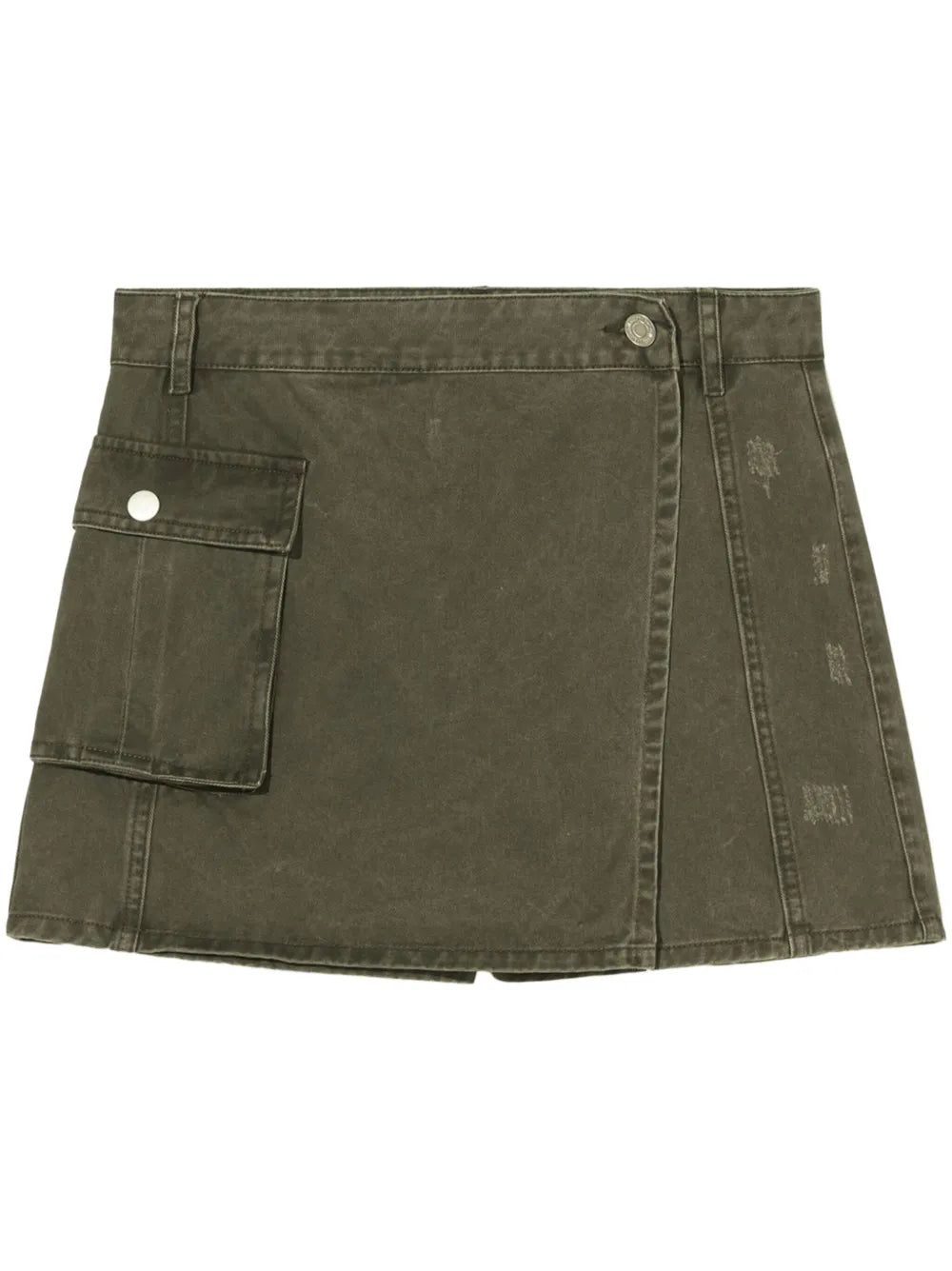 Distressed-Effect Panelled Shorts
