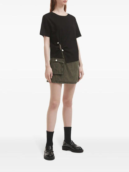 Distressed-Effect Panelled Shorts