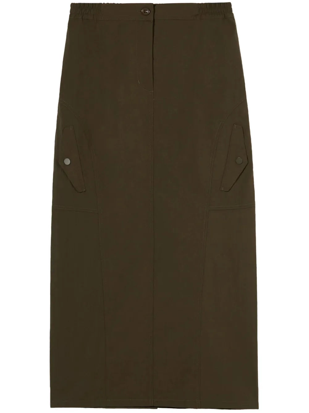 High-Waisted Cargo Midi Skirt