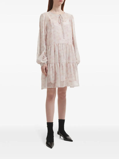 Sheer Abstract-Print Minidress