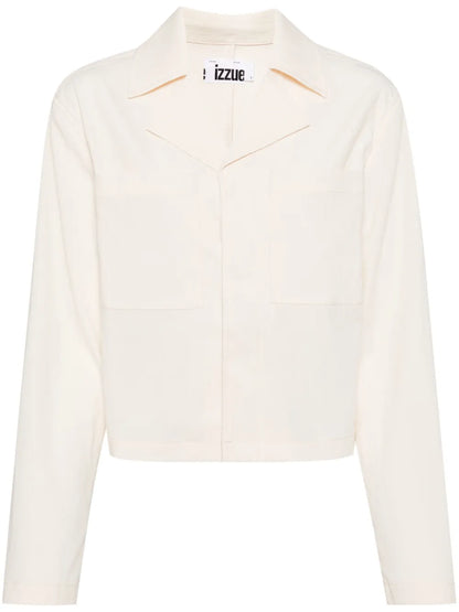 Notched-Lapel Concealed-Fastening Shirt